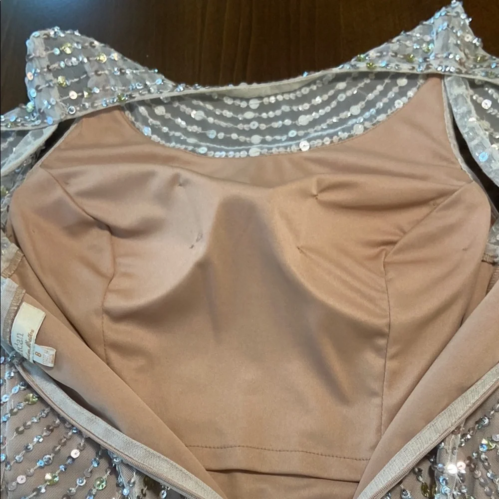 Elegant Sequined Dress in Champagne Gold - Picture 7 of 14